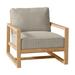 Summer Classics Avondale Patio Lounge Chair w/ Cushions Wood in Brown/White | 32.5 H x 30.75 W x 36.75 D in | Wayfair 29604+C268H750W750