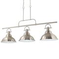 Rosalind Wheeler 3-Light Indoor Foundry Bronze Linear Kitchen Island Hanging Pendant w/ Bell-Shaped Bowls Metal in Gray | Wayfair