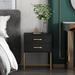 Everly Quinn 2 Drawer Nightstand Wood in Black | 22.8 H x 17.3 W x 15.6 D in | Wayfair 4AD6D5B72641425C97FF5334A9A64BC5