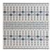 Blue 120 x 120 x 0.13 in Area Rug - Foundry Select Ivory_Unique Loom Traliccio Outdoor Trellis Rug Polypropylene | 120 H x 120 W x 0.13 D in | Wayfair