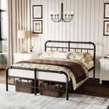 Williston Forge Marple 40 Inch Bed Frame w/ Headboard & Footboard, No Box Spring Needed Heavy Duty Metal Platform | 40 H x 76 W x 83 D in | Wayfair