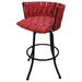 Red Barrel Studio® Trelu Counter, Bar & Extra Tall Stool Upholstered/Metal in Red/Gray/Black | 37 H x 23 W x 21 D in | Wayfair