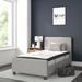 Red Barrel Studio® Tribeca Tufted Platform Bed w/ 10 Inch Pocket Spring Mattress Metal in Gray | 40 H x 42 W x 81 D in | Wayfair