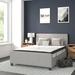 Red Barrel Studio® Tribeca Tufted Platform Bed w/ 10 Inch Pocket Spring Mattress Metal in Gray | 40 H x 56.25 W x 81 D in | Wayfair