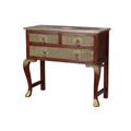 Console en bois de manguier détails en bronze de noyer foncé