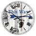 Designart 'The Blue Moose - This Way II' Large Cottage Wall Clock