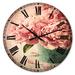 Designart 'Pink Peony Flowers in Vase' Floral Wall CLock