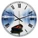 Designart 'Empty Boat On Blue Lake' Oversized Lake House Wall Clock