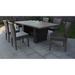 Barbados Rectangular Outdoor Patio Dining Table with 6 Armless Chairs