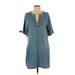 Blue Rain Casual Dress - Shift: Blue Solid Dresses - Women's Size X-Small