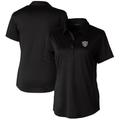 Women's Cutter & Buck Black Las Vegas Raiders Prospect Textured Stretch Polo