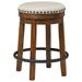 Signature Design by Ashley Valebeck Bar Stool Wood/Upholstered/Metal in Black/Brown | 24 H x 19.25 W x 19.25 D in | Wayfair D546-124