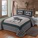 Loon Peak® Moose Plaid Quilt 3Pc Queen Quilt Set, Quilt w/ 2 Pillow Shams, Lodge Cabin Mountain Style Bedding Microfiber in Brown/Gray/Green | Wayfair