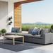 Ebern Designs Commix 4-Piece Sunbrella Outdoor Patio Sectional Sofa Metal/Rust - Resistant Metal in Gray | 32 H x 109 W x 72 D in | Wayfair