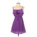 Forever 21 Casual Dress - Mini Scoop Neck Sleeveless: Purple Print Dresses - Women's Size Small