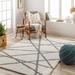 Dubem 5'3" x 7' Modern Light Peach/Dark Gray/Cloud Gray/Smoke/Gray/Off White Area Rug - Hauteloom