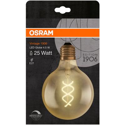 Led Lampe ersetzt 28W E27 Globe - G125 in Gold 4W 300lm 2000K dimmbar 1er Pack - yellow - Osram