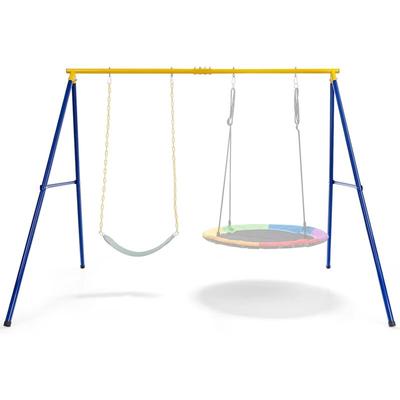 Schaukelgestell Schaukelgerüst Doppelschaukel Metallahmen für Haengeschaukel Spielplatz Image