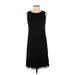 Splendid Casual Dress - Shift High Neck Sleeveless: Black Solid Dresses - Women's Size X-Small