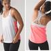 Lululemon Athletica Tops | Lululemon Breezy Singlet Tank White And Grapefruit Pink Size Six / 6 / Small | Color: Pink/White | Size: 6