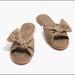 Madewell Shoes | Madewell Naida Half-Bow Suede Slide Sandal Otter | Color: Gray/Tan | Size: 7.5