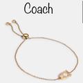 Coach Jewelry | Coach Pave Signature Slider Bracelet Nwt | Color: Gold/Silver | Size: Os