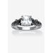 Women's Cushion-Cut Birthstone Ring In Sterling Silver by PalmBeach Jewelry in April (Size 9)