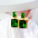 Kate Spade Jewelry | Kate Spade New York Shining Rhinestone Square Pendant Drop Earrings | Color: Gold/Green | Size: Os