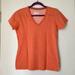 Nike Tops | Nike Dri Fit V Neck Slim Fit Cotton Tshirt | Color: Orange/Pink | Size: M