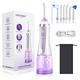 Leominor Water Flosser Portable Oral Irrigator, 7 Tips 5 DIY Modes Water Dental Flosser for Teeth Braces, 300ml Detachable Water Tank Dental Water Jet, IPX7 Waterproof Rechargeable for Home Travel