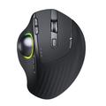 ProtoArc Bluetooth Trackball Mouse Wireless RGB, EM01 2.4G Ergonomic Rechargeable Mice with 5 Adjustable DPI, Adjustable Angle, Thumb Control, Smooth Movement, for PC, iPad, Mac, Windows, Black