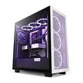 NZXT H7 Flow - CM-H71FG-01 - ATX Mid Tower PC Gaming Case - Front I/O USB Type-C Port - Quick-Release Tempered Glass Side Panel - Vertical GPU Mount - Integrated RGB Lighting - White/Black