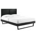 Marlee Full Wood Platform Bed w/ Angular Frame by Modway in Black/White | 51 H x 57 W x 78 D in | Wayfair MOD-6625-BLK