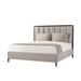 Theodore Alexander TA Studio Embassy Platform Bed Wood and /Upholstered/Metal/Polyester in White/Brown | 59 H x 80.25 W x 87.75 D in | Wayfair