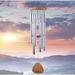 UpblendOutdoors Wind Chime Wood/Copper/Stone/Bamboo in Gray | 29 H x 5.5 W x 5.5 D in | Wayfair KindnessSilver