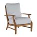 Summer Classics Croquet Teak Patio Chair w/ Cushions Wood in Brown/White | 37.75 H x 35.625 W x 30.875 D in | Wayfair 28374+C032H4240N
