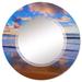 East Urban Home Rising Sun Over Beach Horizon - Nautical & Coastal Wall Mirror Round | 24 H x 24 W x 0.24 D in | Wayfair