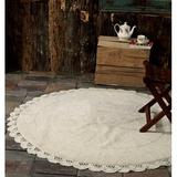 Ophelia & Co. Wingert Round Crochet Designer Circle 100% Cotton Non-Slip Bath Rug 100% Cotton in Brown | 60" W x 60" L | Wayfair