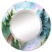 East Urban Home Landscape w/ Forest Road & Distant Mountains - Country Wall Mirror Round | 24 H x 24 W x 0.24 D in | Wayfair