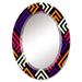 East Urban Home Orange White & Purple Rectangular Shapes - Patterned Wall Mirror Oval | 30 H x 20 W x 0.24 D in | Wayfair