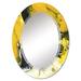 East Urban Home Yellow Black & Liquid Art VII - Modern Wall Mirror Oval in White | 36 H x 24 W x 0.24 D in | Wayfair