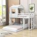 Harper Orchard Twin Over Full Wood L-Shaped Bunk Beds, House Bed in White | 82.3 H x 78.7 W x 80.8 D in | Wayfair 7B4753D112754FD3A9CE8B02126FF059