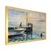 Longshore Tides Two Men Fishing At Dusk At The Pier - Nautical & Coastal Canvas Wall Art Print Metal in Blue | 30 H x 40 W x 1.5 D in | Wayfair