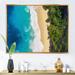 Rosecliff Heights Aerial View Of Sea & Turquoise Beach - Nautical & Coastal Canvas Wall Art Print Metal in Blue/Green | 24 H x 32 W in | Wayfair