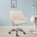 Everly Quinn Office Task Chair Upholstered in White/Brown | 35.66 H x 22.25 W x 20.88 D in | Wayfair 0816D69AB6DA4049BBD1ECD4642E3B5A