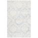 Blue/White 72 x 48 x 0.35 in Indoor Area Rug - Canora Grey Dualta Damask Handmade Tufted Wool Area Rug in Blue/Ivory Wool | Wayfair