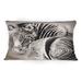 East Urban Home Zebra w/ Contrasting Black & White Stripes IV - Traditional Printed Throw Pillow 1 /Polyfill blend | 12 H x 20 W x 5 D in | Wayfair