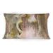 East Urban Home Brown Color Abstract, Stains & Gold Glow Stripes - Modern Printed Throw Pillow 1 /Polyfill blend | 12 H x 20 W x 5 D in | Wayfair