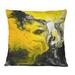 East Urban Home Yellow Black & White Liquid Art III - Modern Printed Throw Pillow Polyester/Polyfill blend | 16 H x 16 W x 5 D in | Wayfair