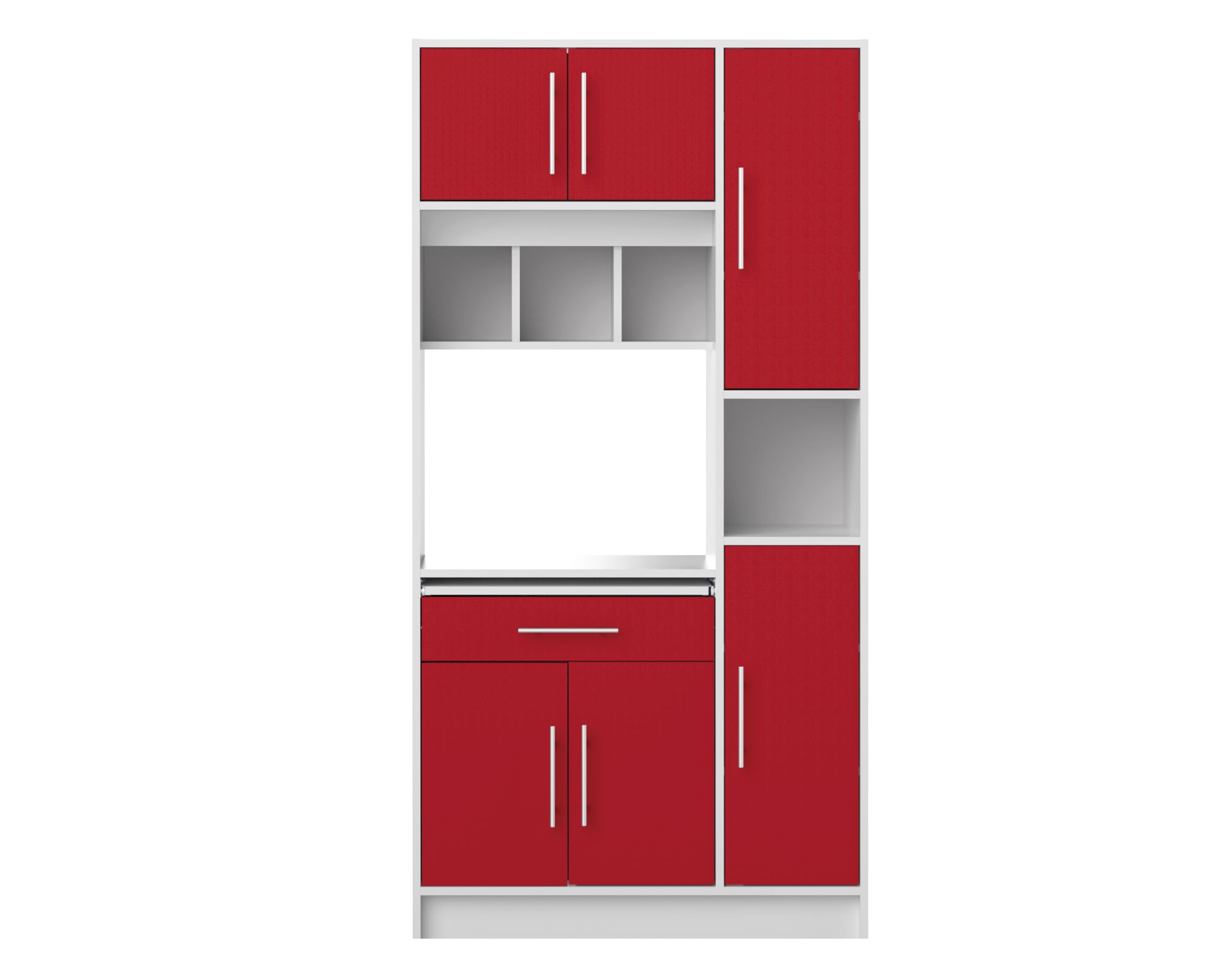 TemaHome »Louise« Küchenschrank Weiß mit Rot 91x180x40 cm